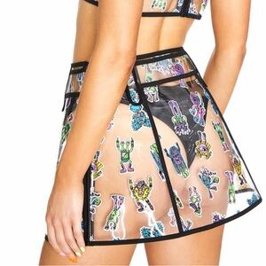 Colorful Graphic Sheer Two-Piece Set
